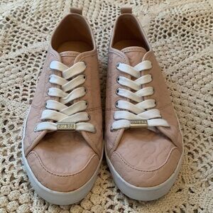 GUESS Pink Leather Sneakers Size 7 1/2